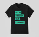 Camiseta 100% Algodão Meme Albinao - Beijo Melhor que Cozinho